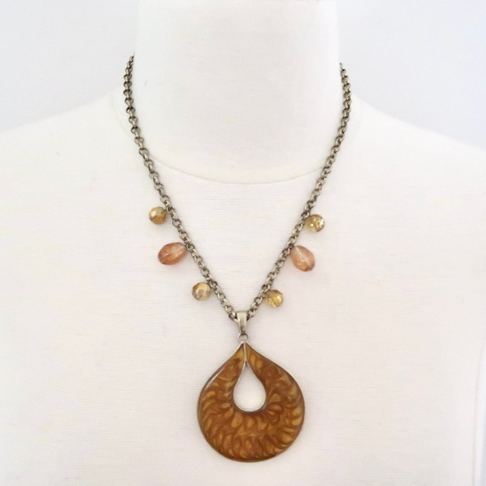 KC Ken Craft enamelled pendant necklace